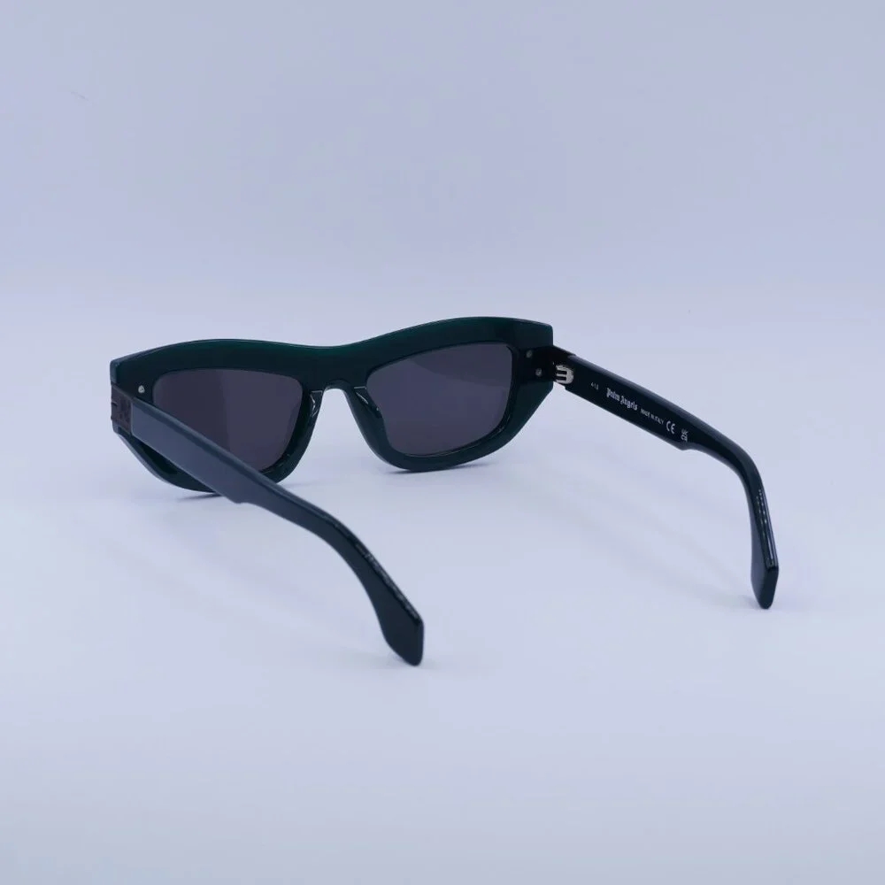 Palm Angels PERI10E CLAIRE 5507 Sunglasses Green Cat Eye Frame, Dark Grey Lenses